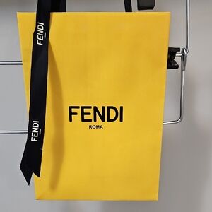 Fendi Yellow Shopping Bag with Black Accents